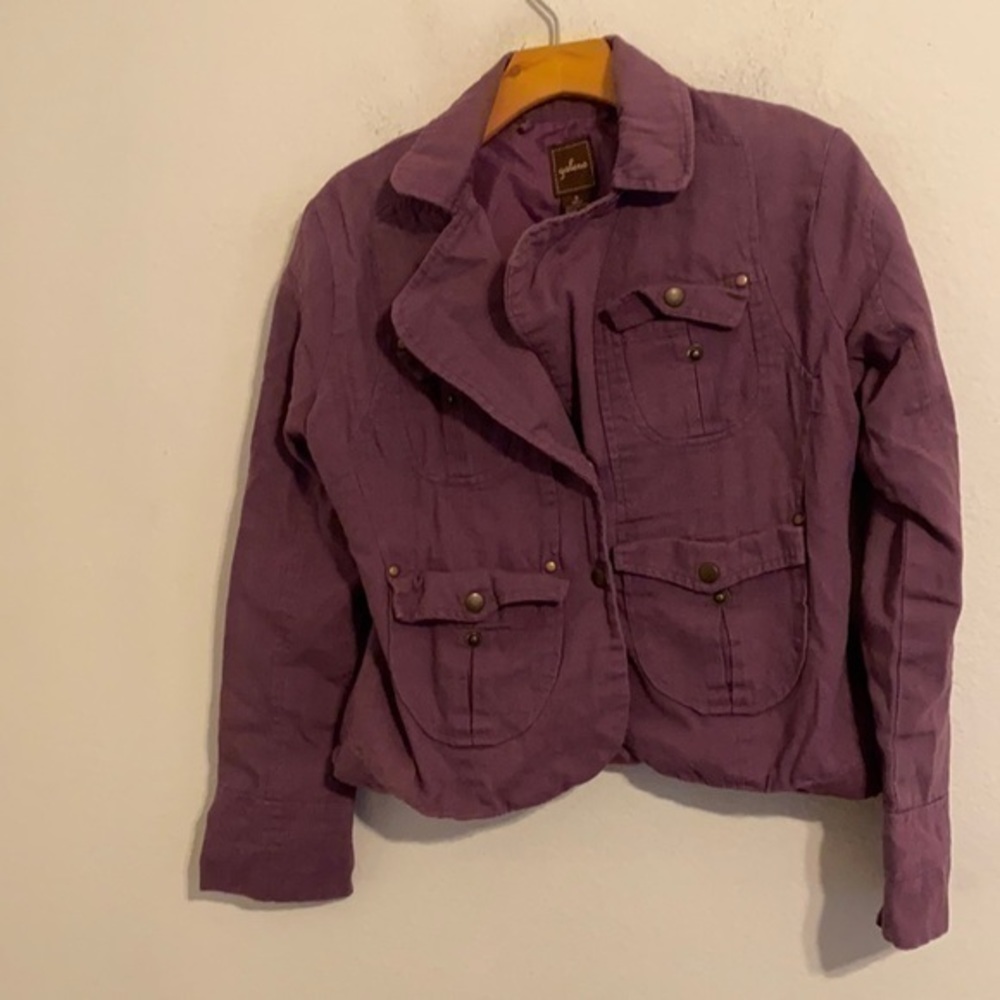 GALENO PURPLE BUTTON DOWN JACKET SIZE SMALL
